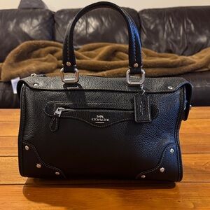 Coach Black Leather Satchel Tote